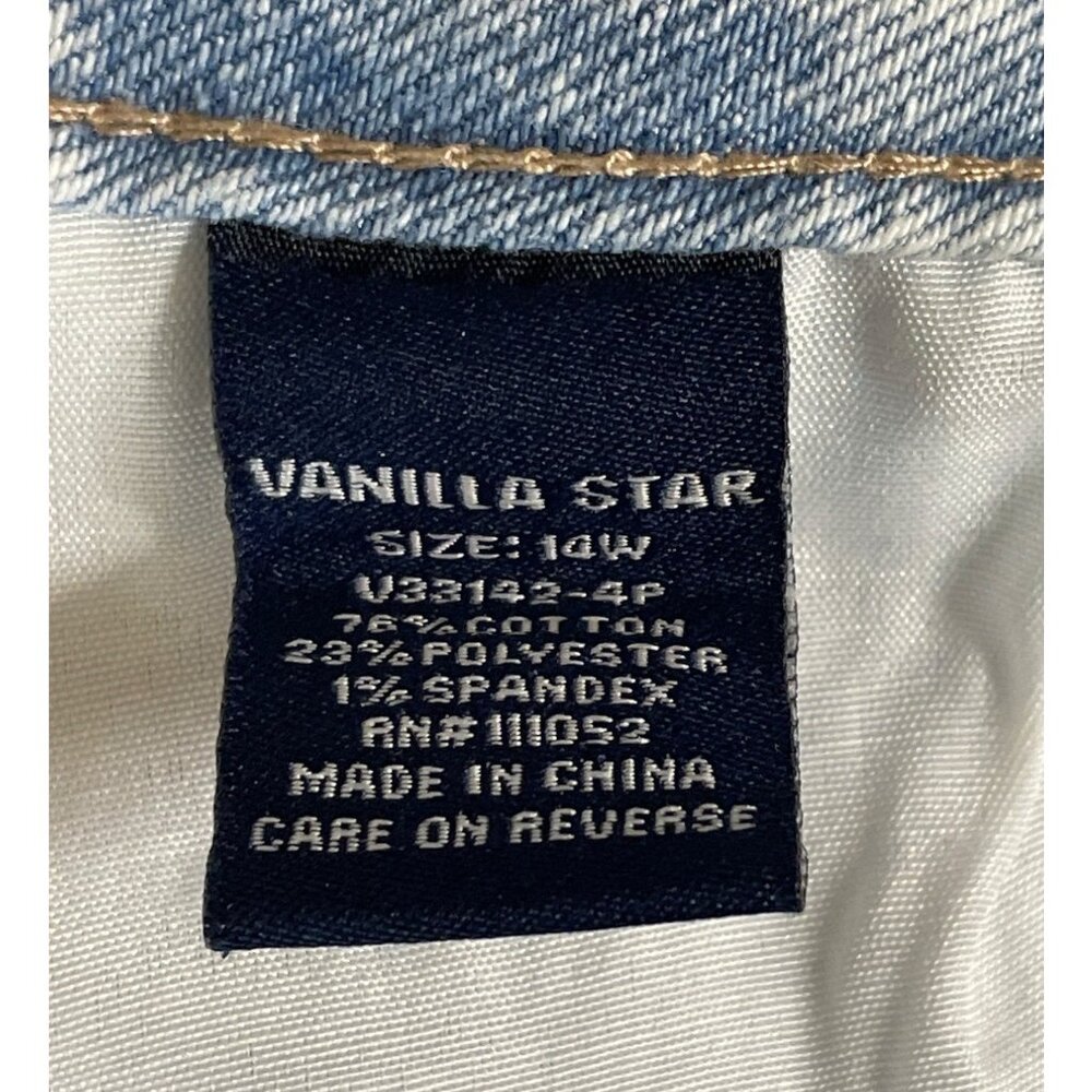 Vanilla Star Womens High Rise 90s Light Wash Denim Shorts Size 14W - Picture 11 of 12